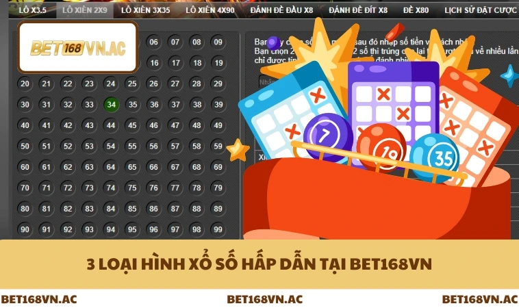 Xổ Số Bet168Vn 2 3 loại hình xổ số hấp dẫn tại Bet168Vn