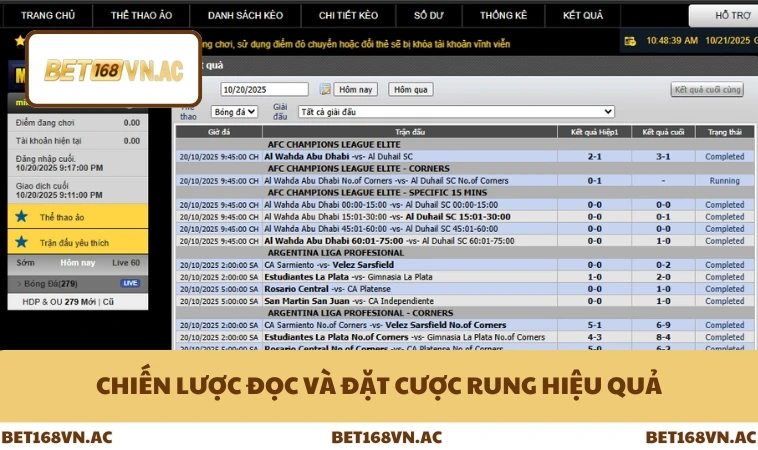 Cách Đọc Kèo Rung Bóng Đá - Bí Quyết Chơi Cược Live 2 Chiến lược đọc và đặt cược rung hiệu quả
