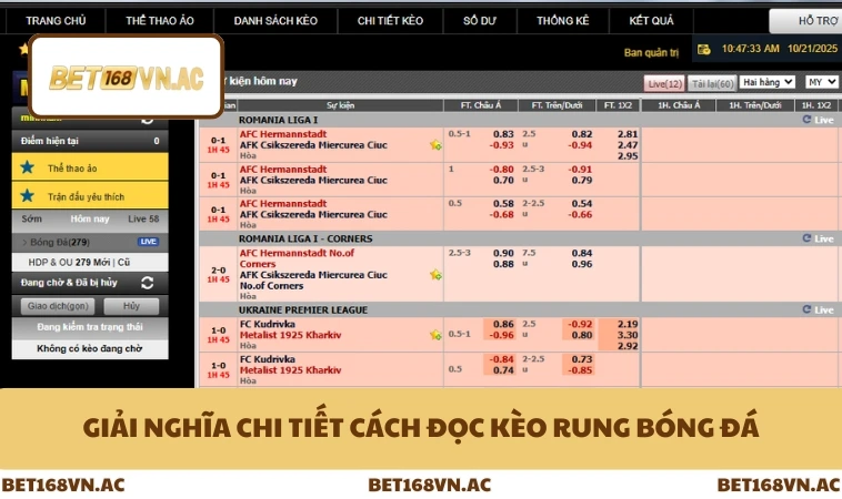 Cách Đọc Kèo Rung Bóng Đá - Bí Quyết Chơi Cược Live 1 Giải nghĩa chi tiết cách đọc kèo rung bóng đá