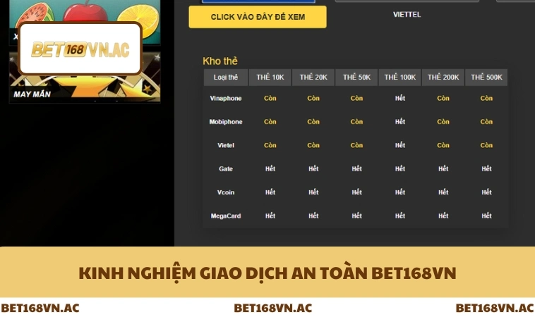 Nạp Tiền Bet168Vn 3 Kinh nghiệm giao dịch an toàn Bet168Vn